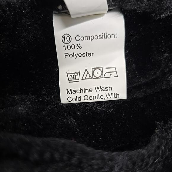 Shein Mens US Army Veteran Faux Fur Lapel Flight Jacket Sz L Black Military - Picture 5 of 11